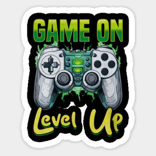 Gamer Gaming Game On Level Up Sticker