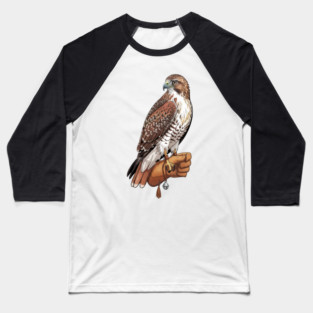 Falconer Hawk Wildlife Art Baseball T-Shirt