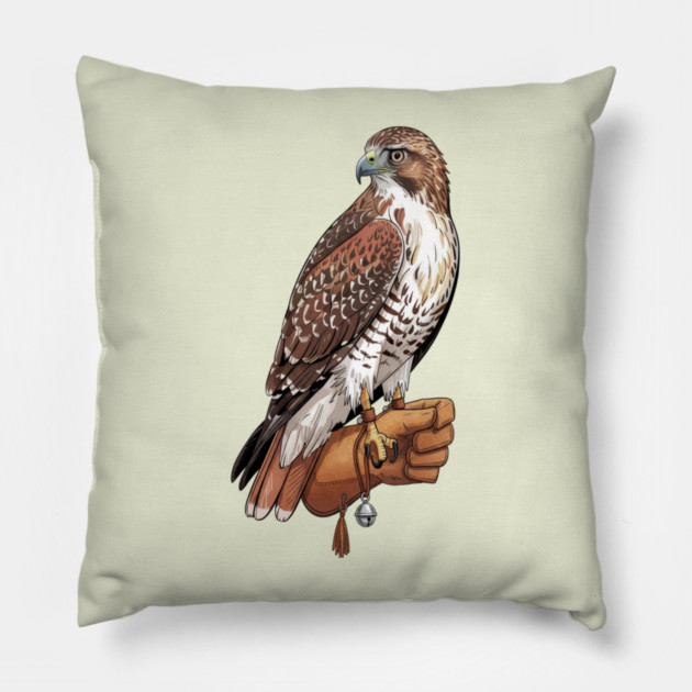 Falconer Hawk Wildlife Art Pillow by BirdsnStuff