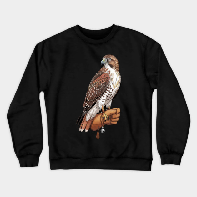 Falconer Hawk Wildlife Art Crewneck Sweatshirt by BirdsnStuff