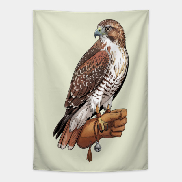 Falconer Hawk Wildlife Art Tapestry by BirdsnStuff