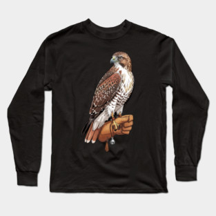 Falconer Hawk Wildlife Art Long Sleeve T-Shirt