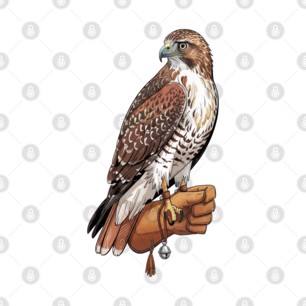 Falconer Hawk Wildlife Art by BirdsnStuff