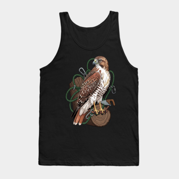 Arborist Hawk Outdoor Wildlife Art Tank Top by BirdsnStuff