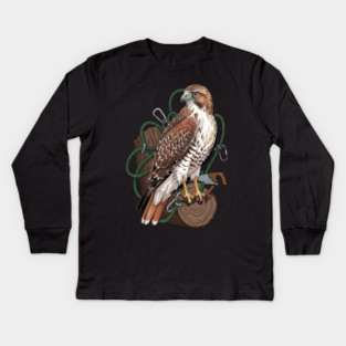 Arborist Hawk Outdoor Wildlife Art Kids Long Sleeve T-Shirt