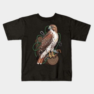 Arborist Hawk Outdoor Wildlife Art Kids T-Shirt