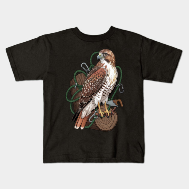 Arborist Hawk Outdoor Wildlife Art Kids T-Shirt by BirdsnStuff