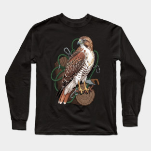 Arborist Hawk Outdoor Wildlife Art Long Sleeve T-Shirt