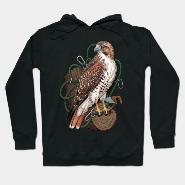 Arborist Hawk Outdoor Wildlife Art Hoodie by BirdsnStuff