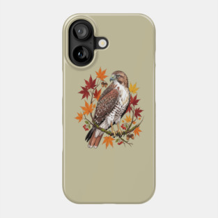 Autumn Maple Hawk Wildlife Art Phone Case