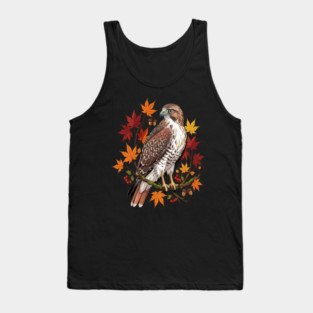 Autumn Maple Hawk Wildlife Art Tank Top