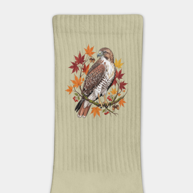 Autumn Maple Hawk Wildlife Art by BirdsnStuff