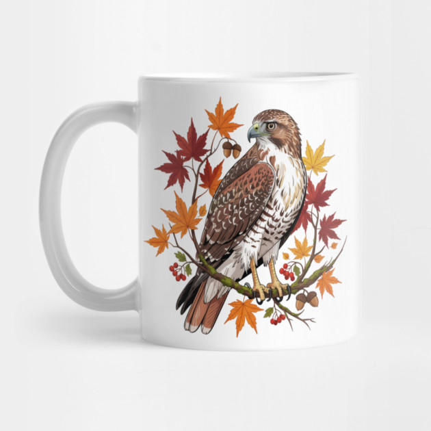 Autumn Maple Hawk Wildlife Art by BirdsnStuff
