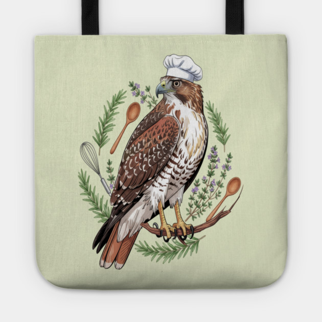 Chef Hawk Culinary Wildlife Design Tote by BirdsnStuff