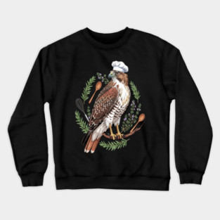 Chef Hawk Culinary Wildlife Design Crewneck Sweatshirt