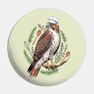 Chef Hawk Culinary Wildlife Design Pin