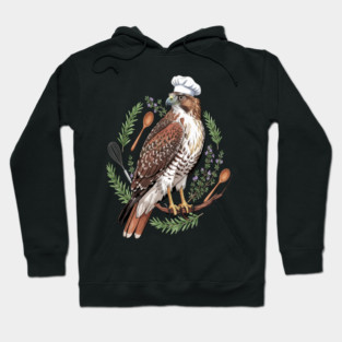 Chef Hawk Culinary Wildlife Design Hoodie