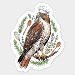 Chef Hawk Culinary Wildlife Design Sticker
