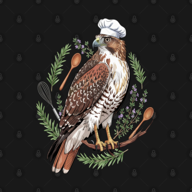 Chef Hawk Culinary Wildlife Design by BirdsnStuff