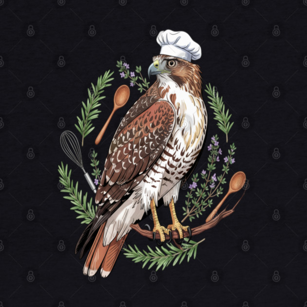 Chef Hawk Culinary Wildlife Design by BirdsnStuff
