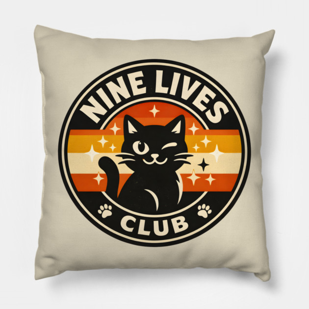 NINE LIVES CLUB Pillow by Cataura