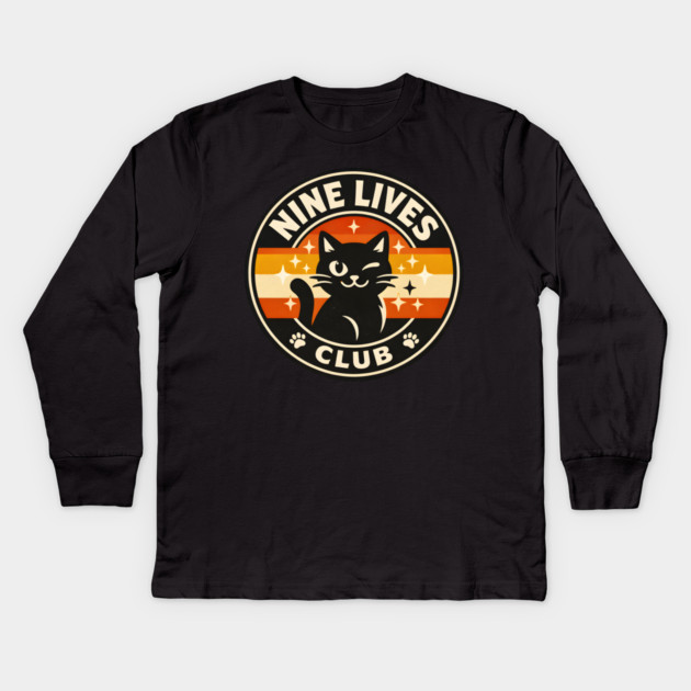 NINE LIVES CLUB Kids Long Sleeve T-Shirt by Cataura