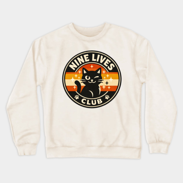 NINE LIVES CLUB Crewneck Sweatshirt by Cataura