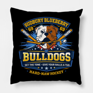 Shoresy Hoodie Merch - Hockey Jersey Sudbury Blueberry Bulldogs Pillow