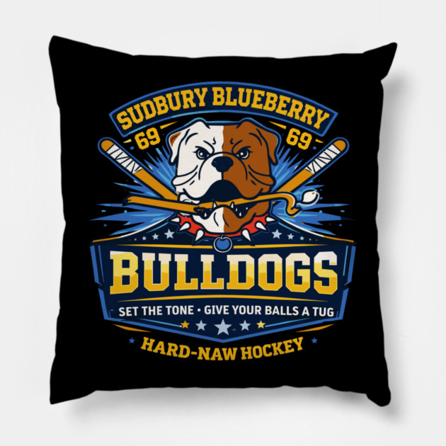 Shoresy Hoodie Merch - Hockey Jersey Sudbury Blueberry Bulldogs Pillow by celestial_artworks