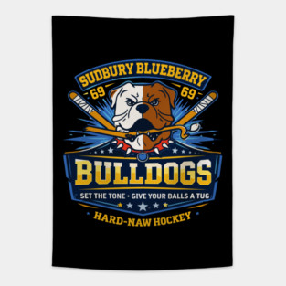 Shoresy Hoodie Merch - Hockey Jersey Sudbury Blueberry Bulldogs Tapestry