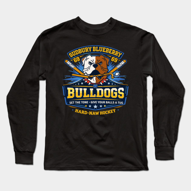 Shoresy Hoodie Merch - Hockey Jersey Sudbury Blueberry Bulldogs Long Sleeve T-Shirt by celestial_artworks