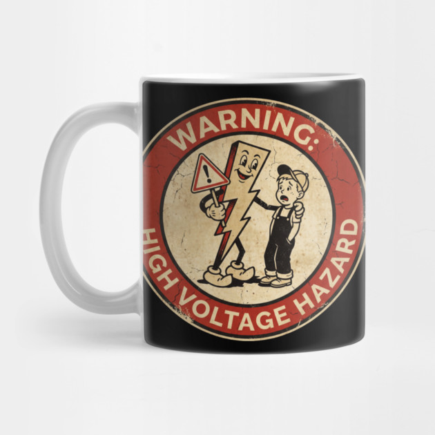 1950s Style Electricity Danger Sign - Funny Retro Safety Art by dtr_art