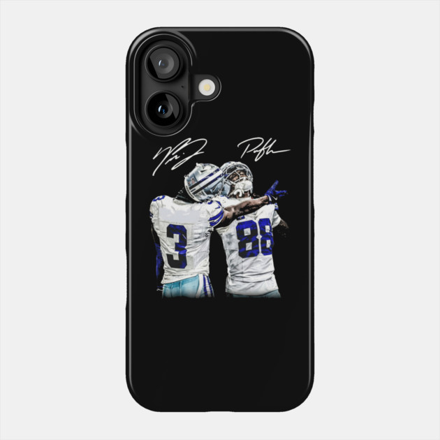 Texas Football Duo - Brandon & CeeDee Celebration Blue & Silver Art Phone Case by dtr_art