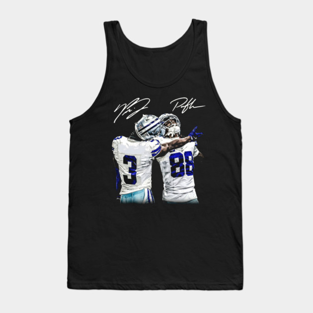 Texas Football Duo - Brandon & CeeDee Celebration Blue & Silver Art Tank Top by dtr_art