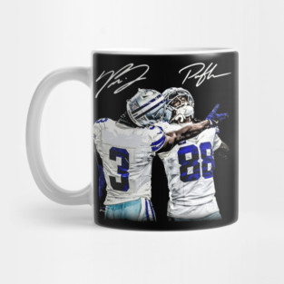 Texas Football Duo - Brandon & CeeDee Celebration Blue & Silver Art Mug