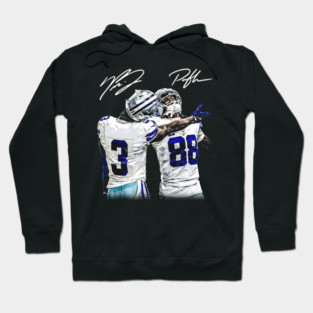 Texas Football Duo - Brandon & CeeDee Celebration Blue & Silver Art Hoodie