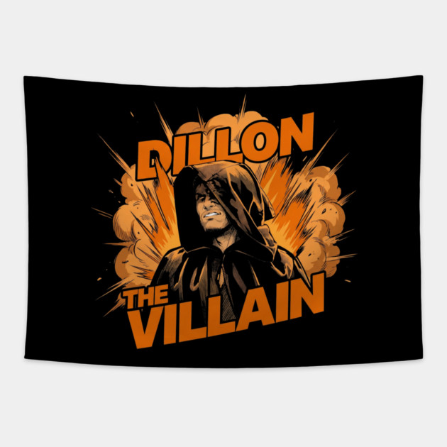 Dillon The Villain - Distressed Basketball Anti-Hero Pro Sports Design Tapestry by dtr_art
