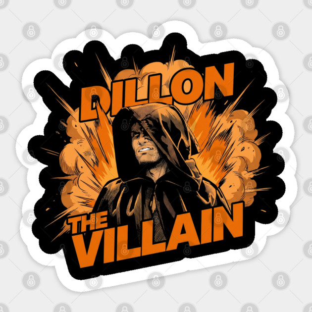 Dillon The Villain - Distressed Basketball Anti-Hero Pro Sports Design Sticker by dtr_art