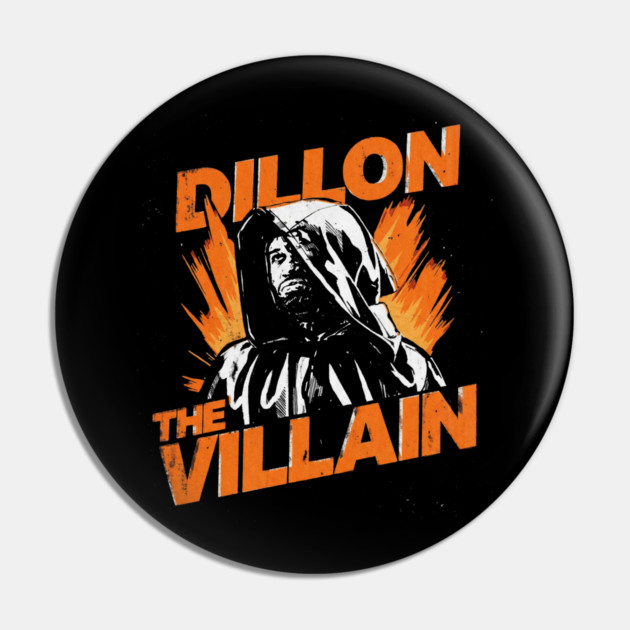 Dillon The Villain - Distressed Basketball Anti-Hero Pro Sports Design Pin by dtr_art