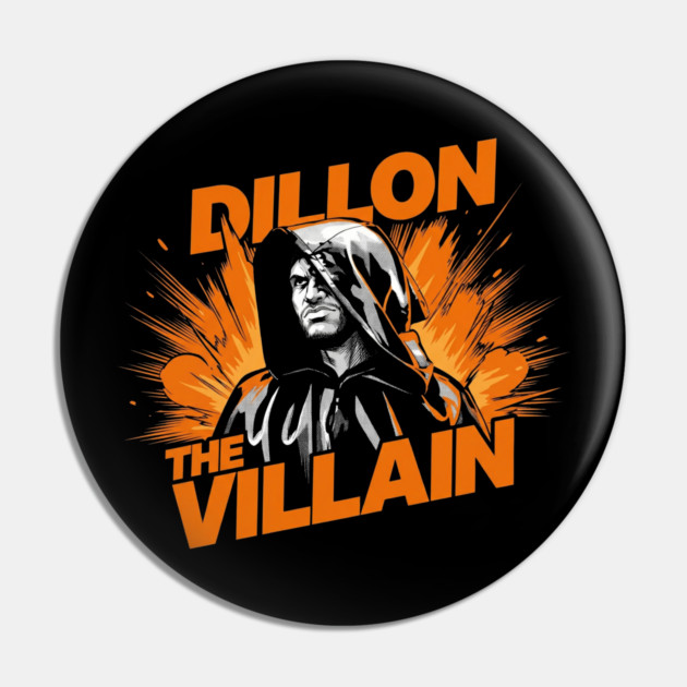 Dillon The Villain - Distressed Basketball Anti-Hero Pro Sports Design Pin by dtr_art