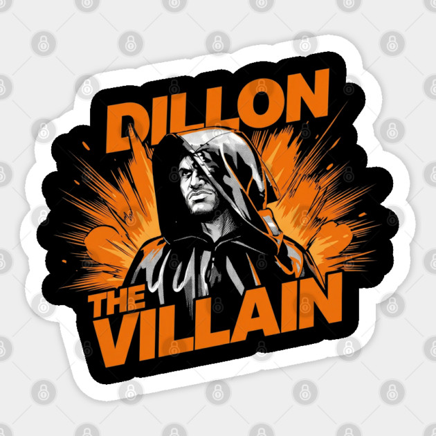Dillon The Villain - Distressed Basketball Anti-Hero Pro Sports Design Sticker by dtr_art