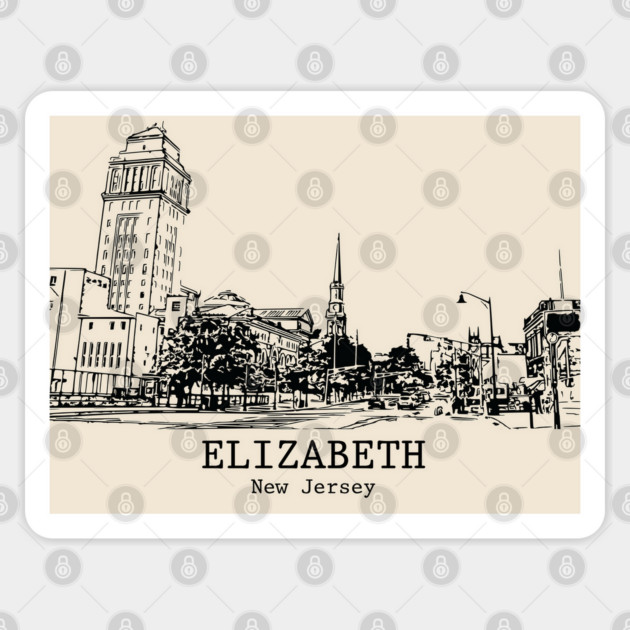 Elizabeth - New Jersey Sticker by Lakeric