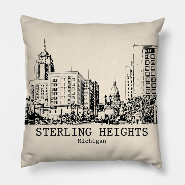 Sterling Heights - Michigan Pillow by Lakeric