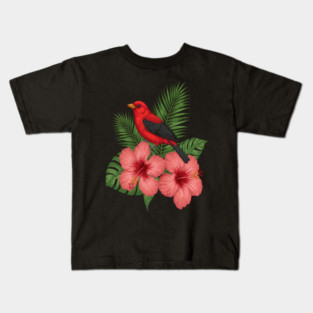 Scarlet Tanager Forest Songbird Kids T-Shirt