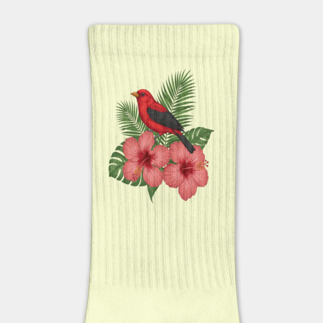 Scarlet Tanager Forest Songbird by BirdsnStuff