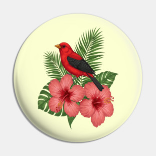 Scarlet Tanager Forest Songbird Pin