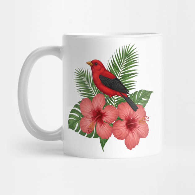 Scarlet Tanager Forest Songbird by BirdsnStuff