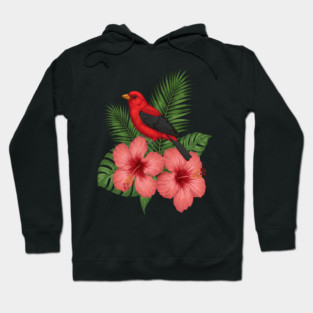 Scarlet Tanager Forest Songbird Hoodie