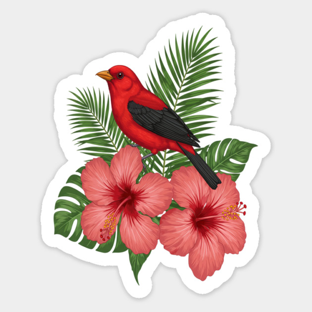 Scarlet Tanager Forest Songbird Magnet by BirdsnStuff
