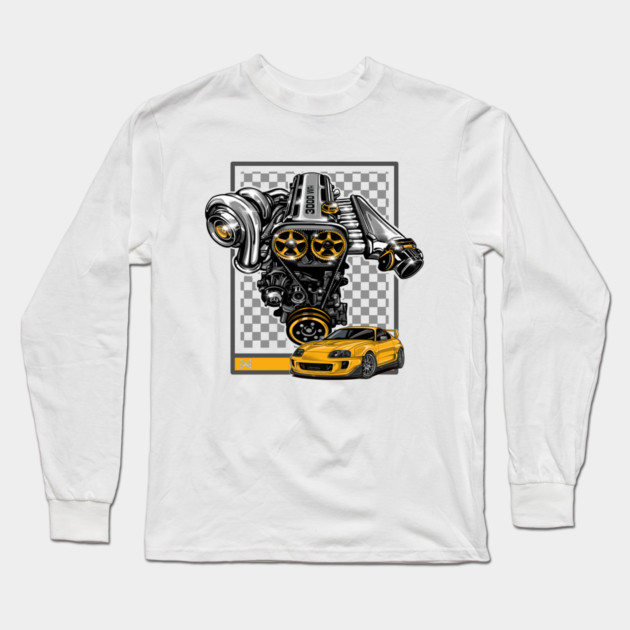 TOYOTA SUPRA ENGINE Long Sleeve T-Shirt by monsalveautos